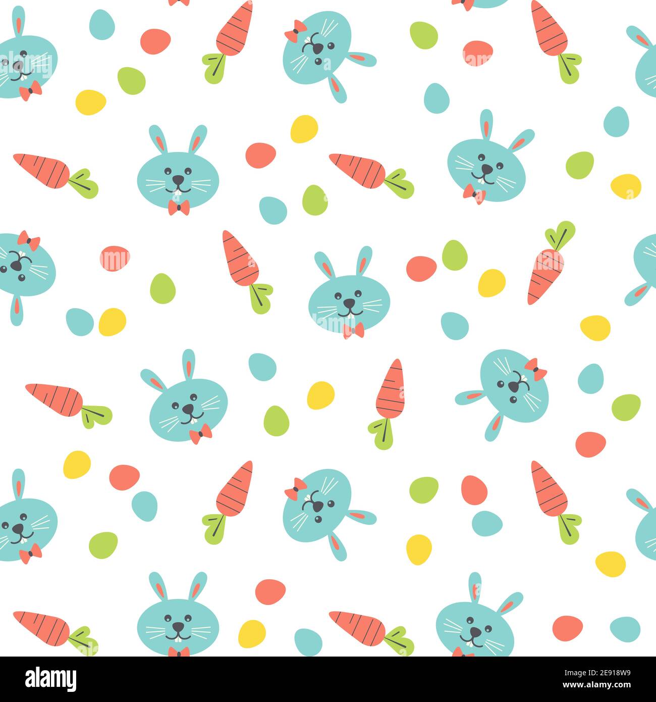 Cute Easter Bunny Seasonal Decorative seamless vector pattern Stock Vector