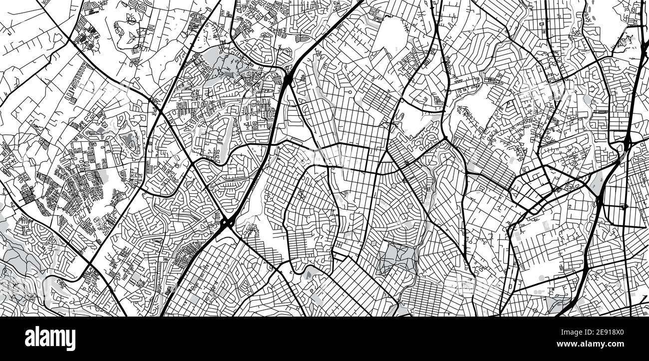 Urban vector city map of Randburg, South Africa Stock Vector Image