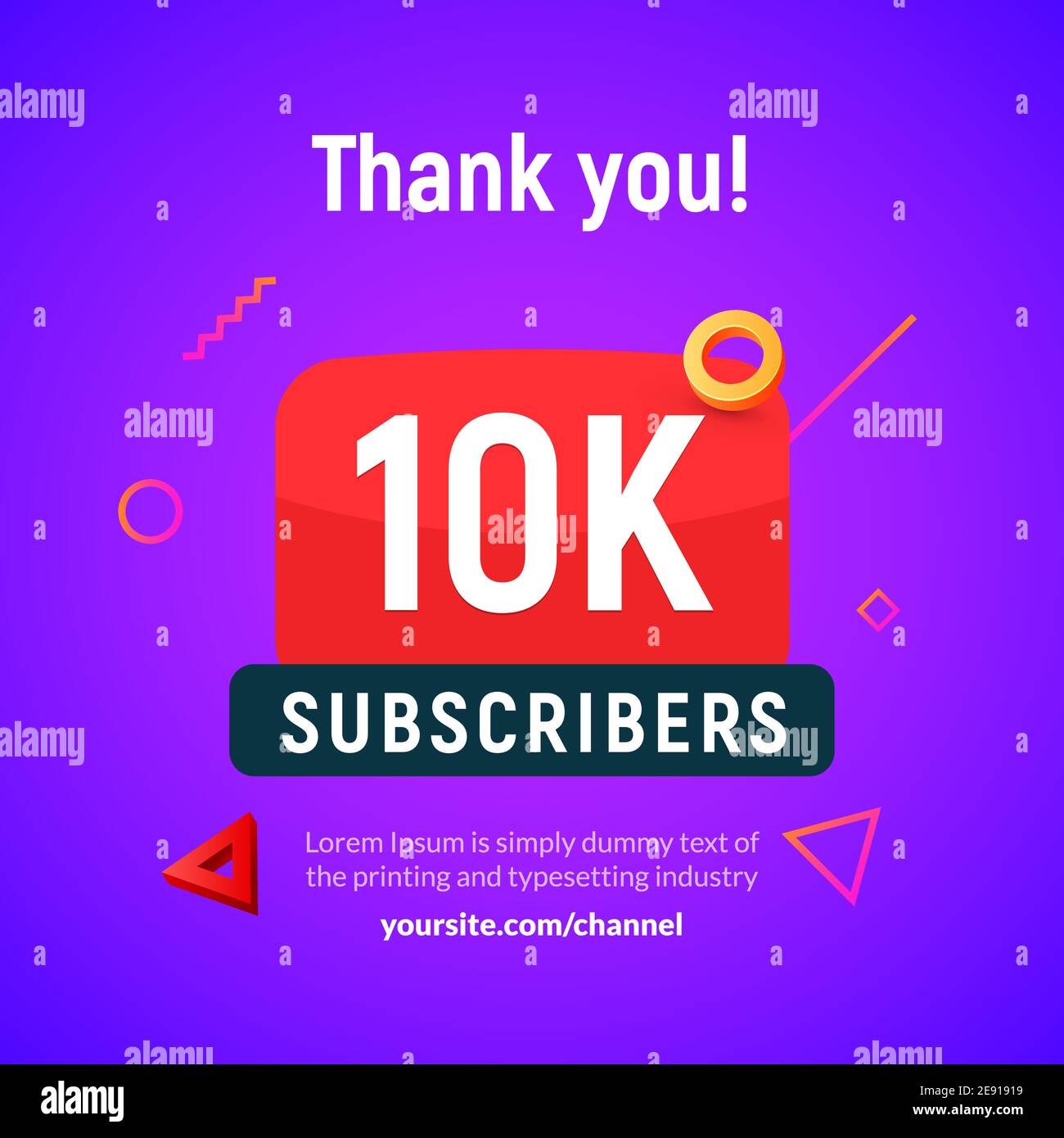 10000 followers vector post 10k celebration. Ten thousands subscribers  followers thank you congratulation Stock Vector Image & Art - Alamy