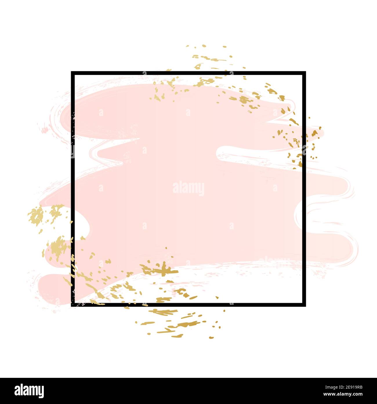 Rose and pink background stroke square frame. Vector gold pink brush makeup  beauty abstract geometric logo Stock Vector Image & Art - Alamy