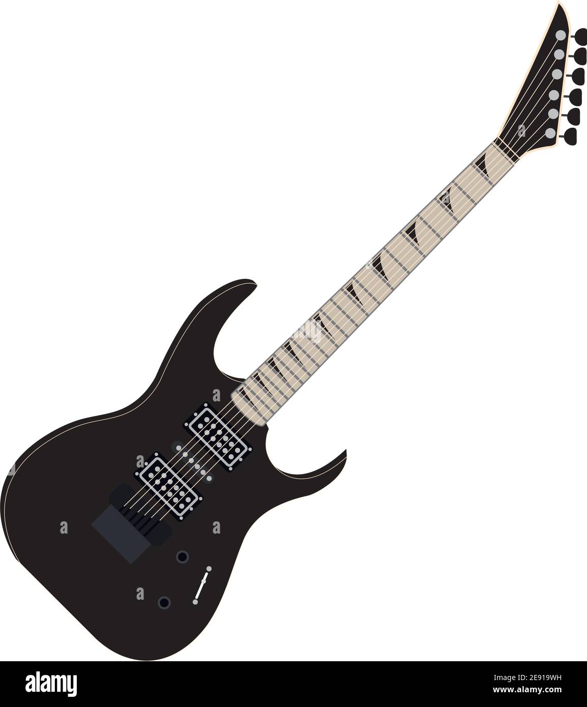 black electric guitar string musical instrument vector illustration ...
