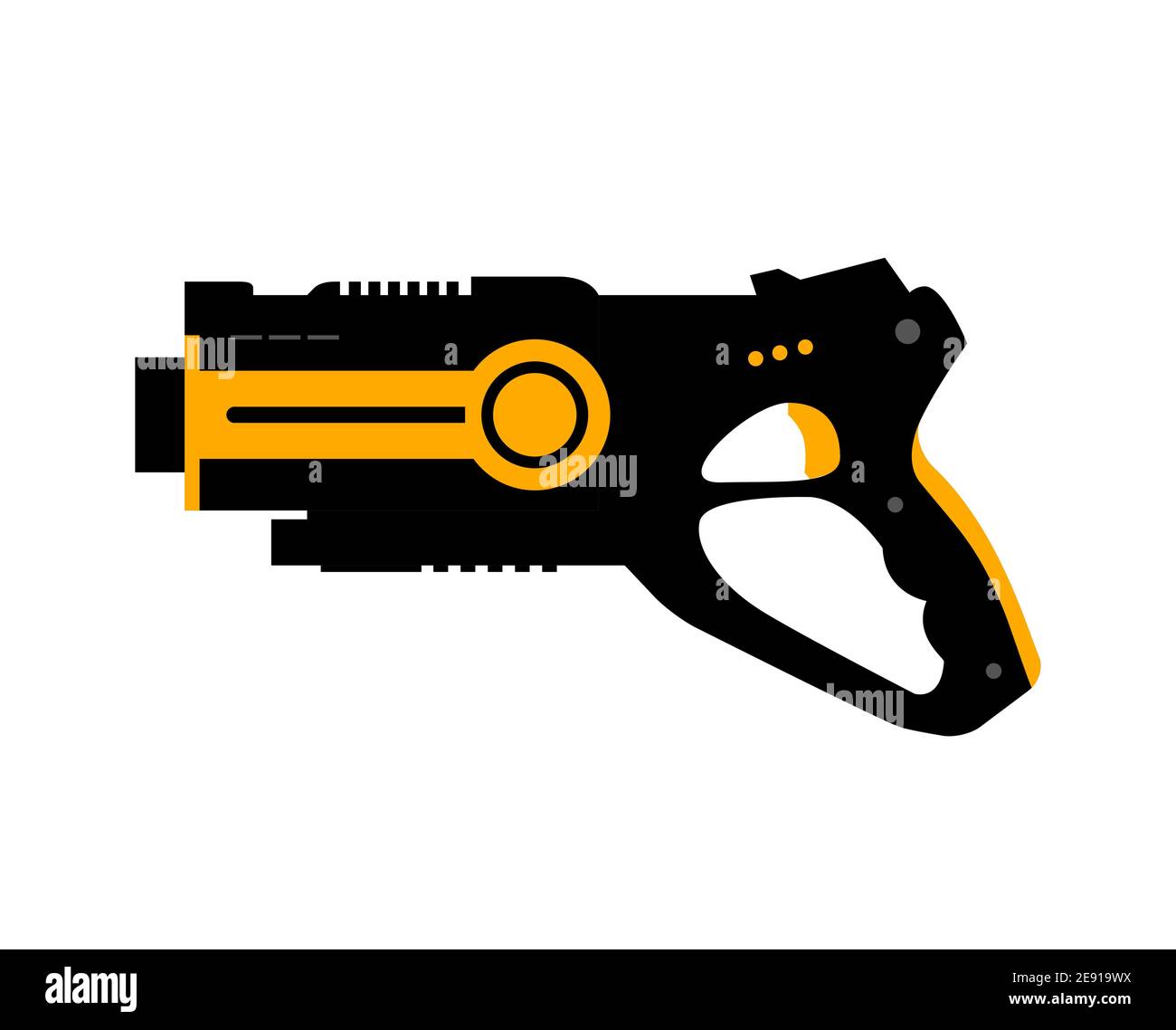 Laser tag gun game icon. Vector laser tag futuristic logo weapon Stock