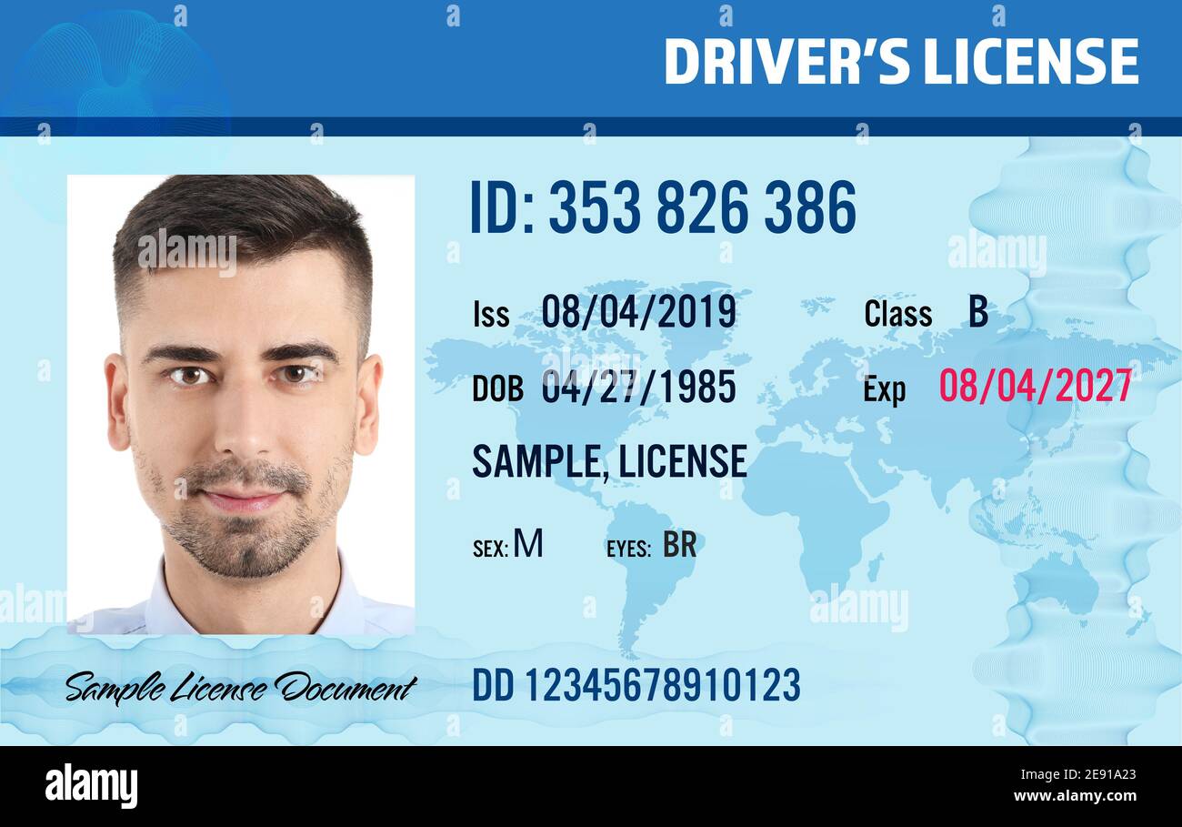 Sample of modern driver's license, front view Stock Photo - Alamy