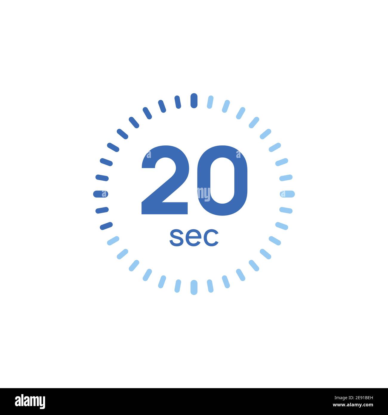 20 second timer clock. 20 sec stopwatch icon countdown time digital