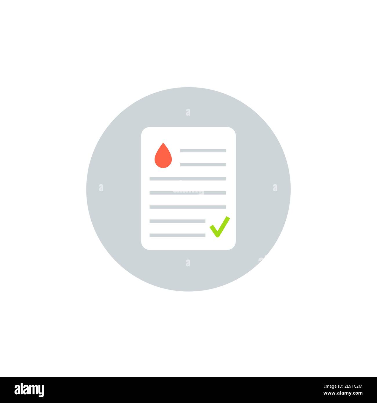 Blood test result lab report health vector icon. Medical checklist