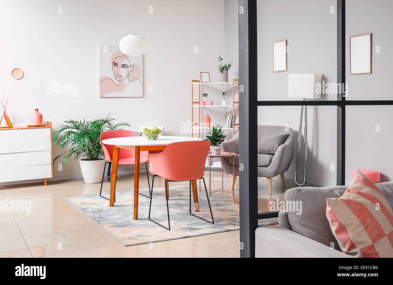Stylish interior of living room Stock Photo - Alamy