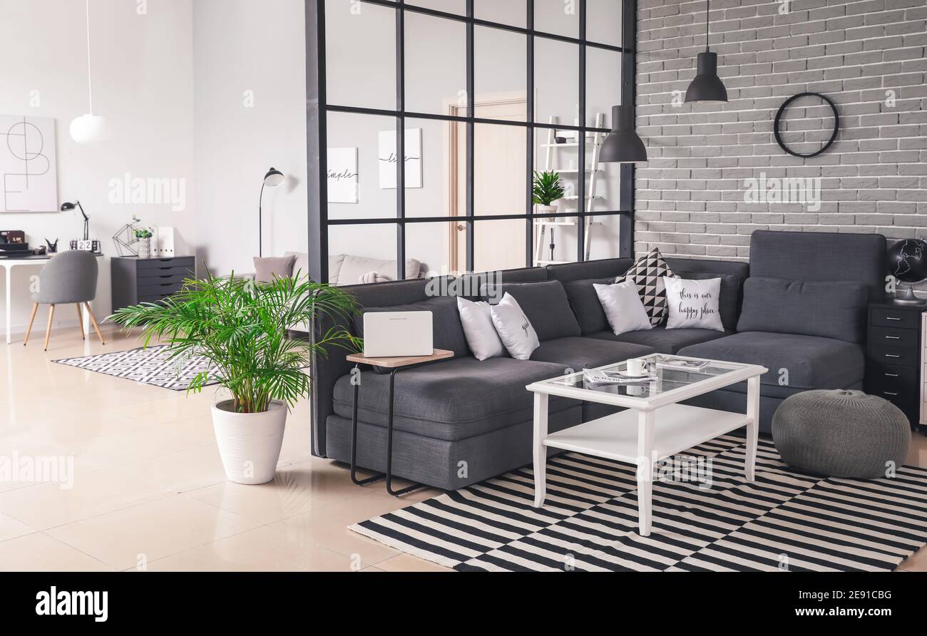 Stylish interior of living room Stock Photo - Alamy