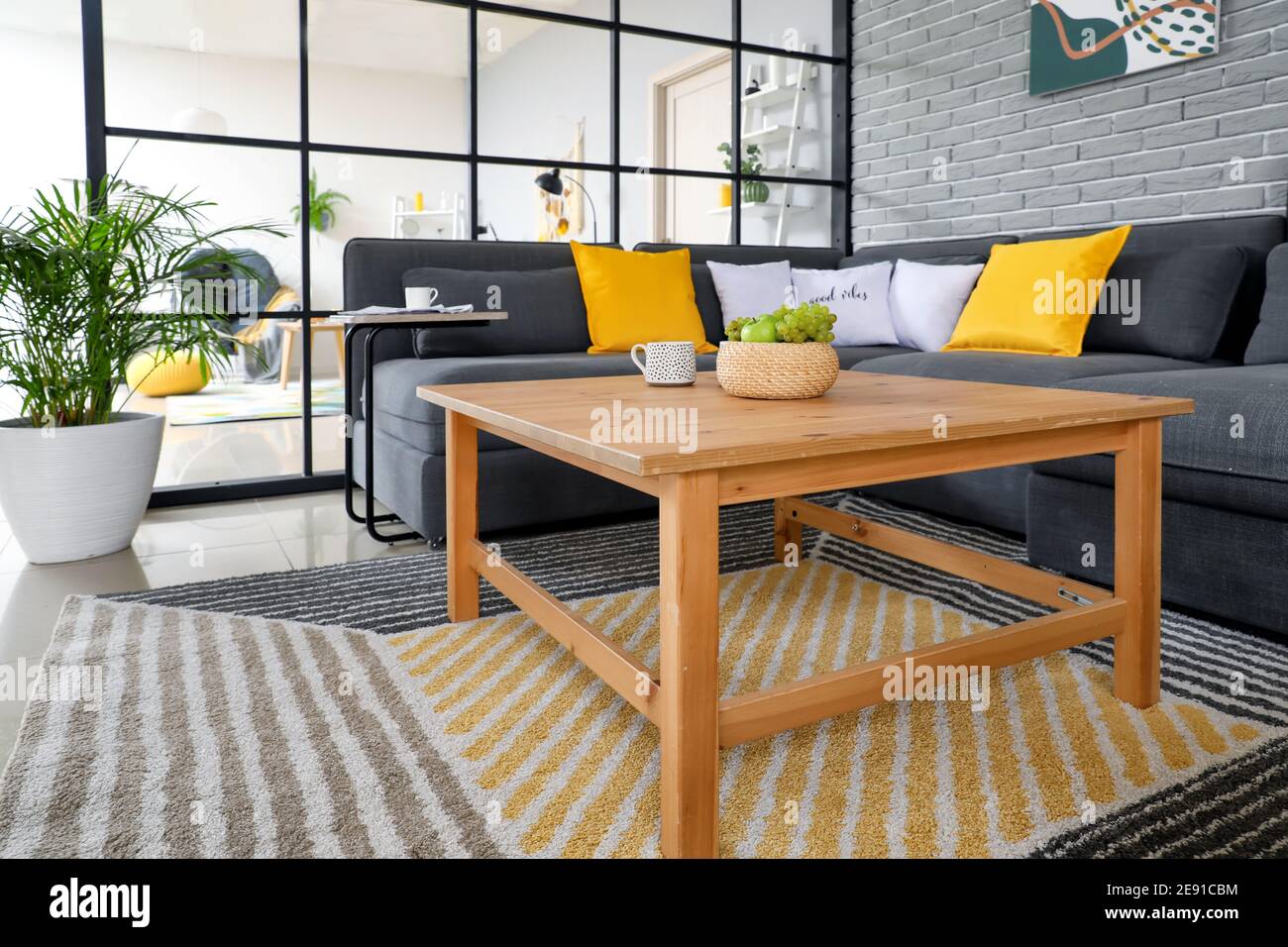 Stylish interior of living room Stock Photo - Alamy