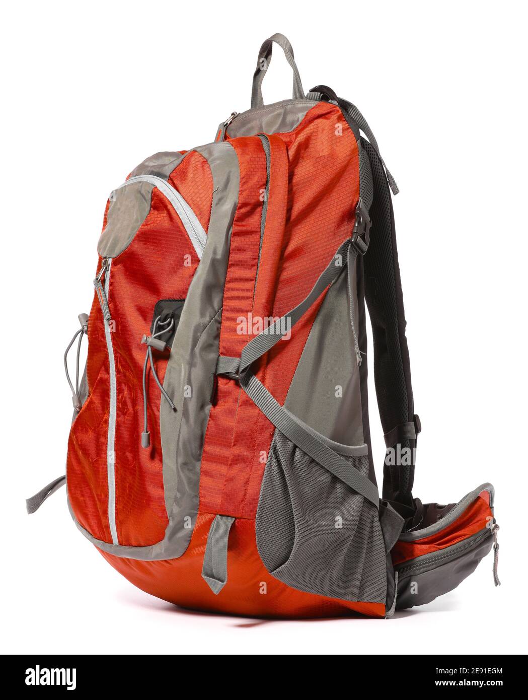 Modern tourist's backpack on white background Stock Photo - Alamy