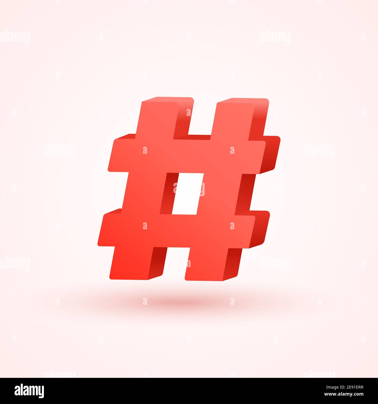 Hashtag vector 3d icon. Social hash tag design symbol for media logo
