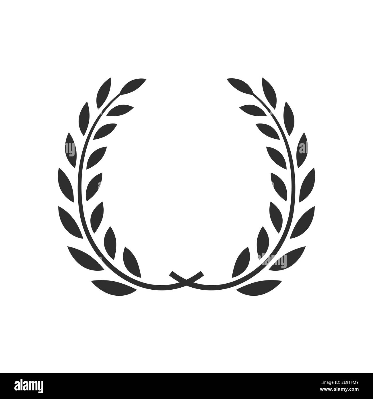 Laurel wreath vector award branch victory icon. Winner laurel wreath vintage leaf emblem Stock