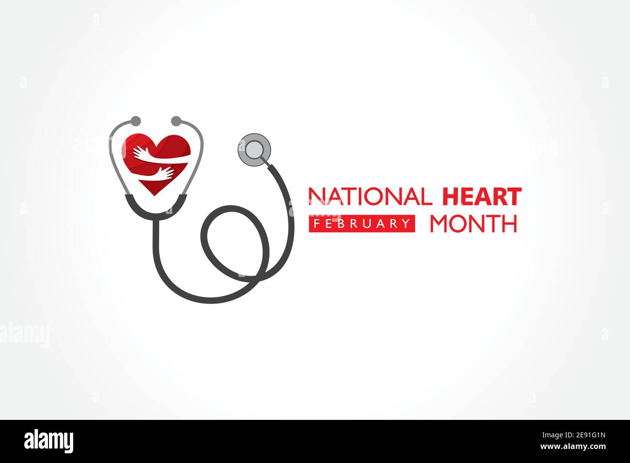 Vector illustration of National Heart Month observed in February Stock Vector