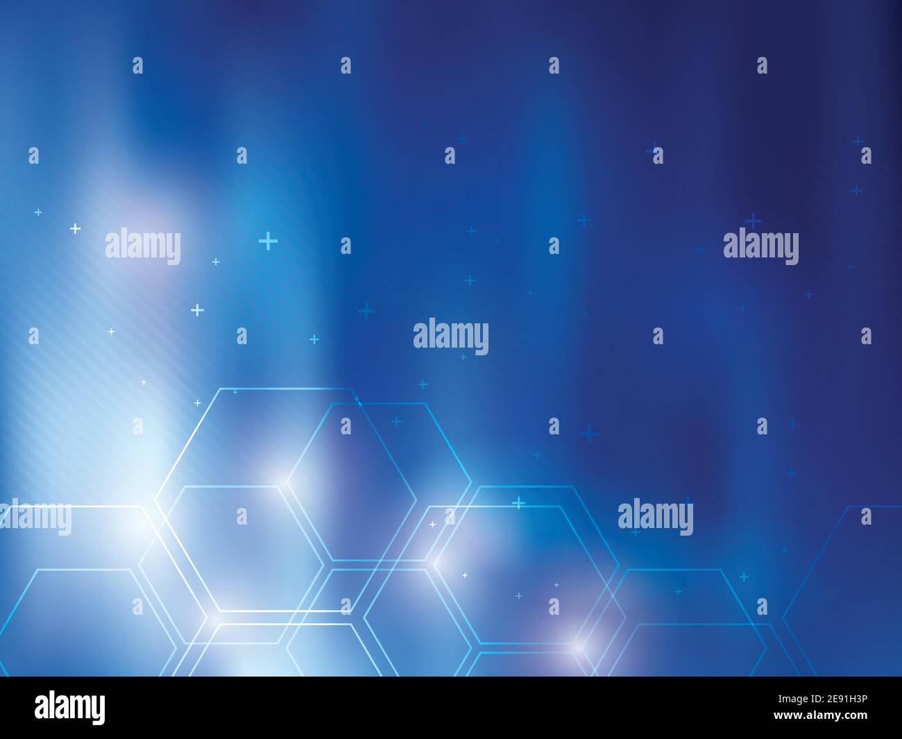 Blue abstract background technology with hexagonal shapes. Bright ...