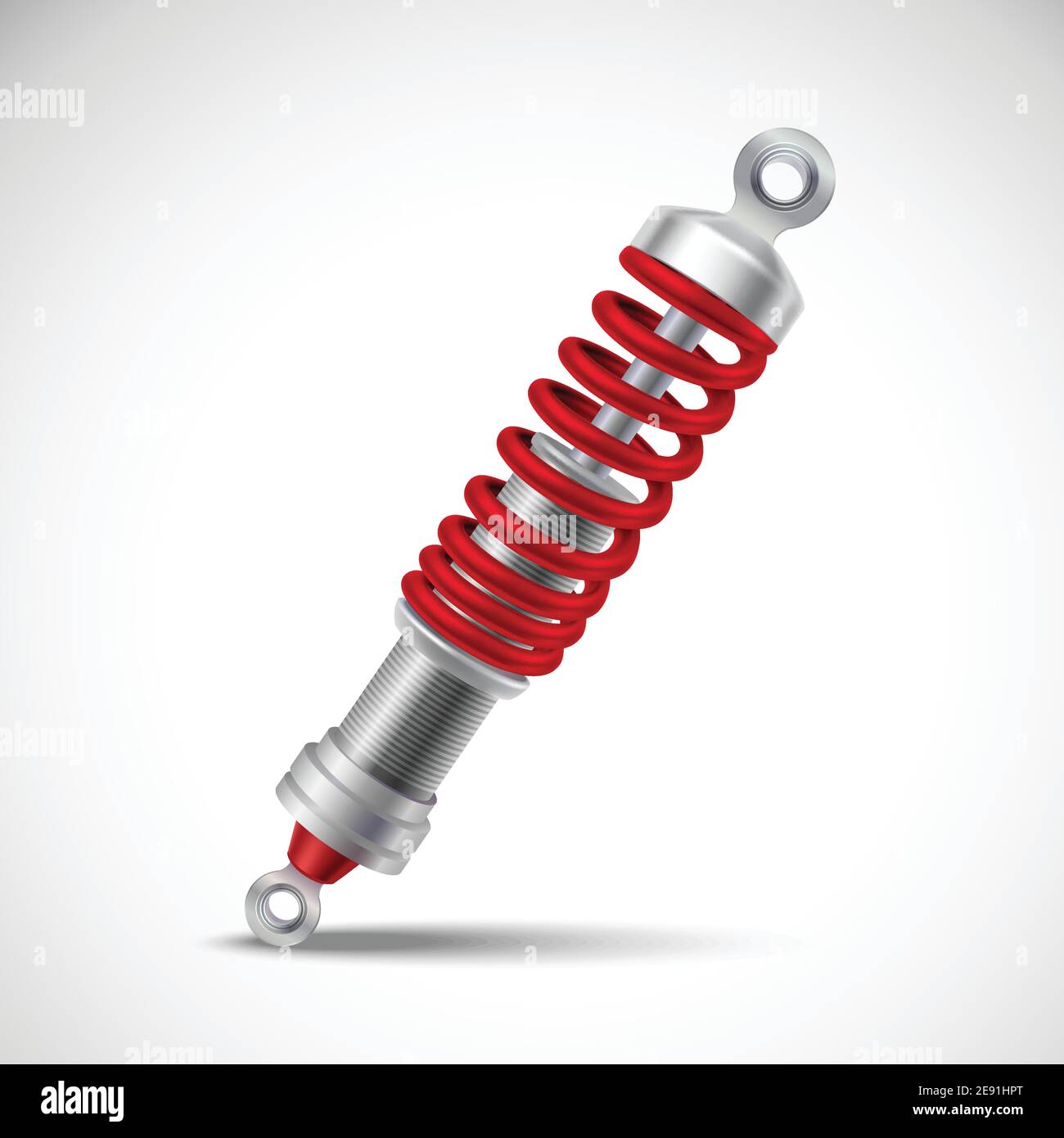 Red realistic shock absorber isolated on white background vector illustration Stock Vector