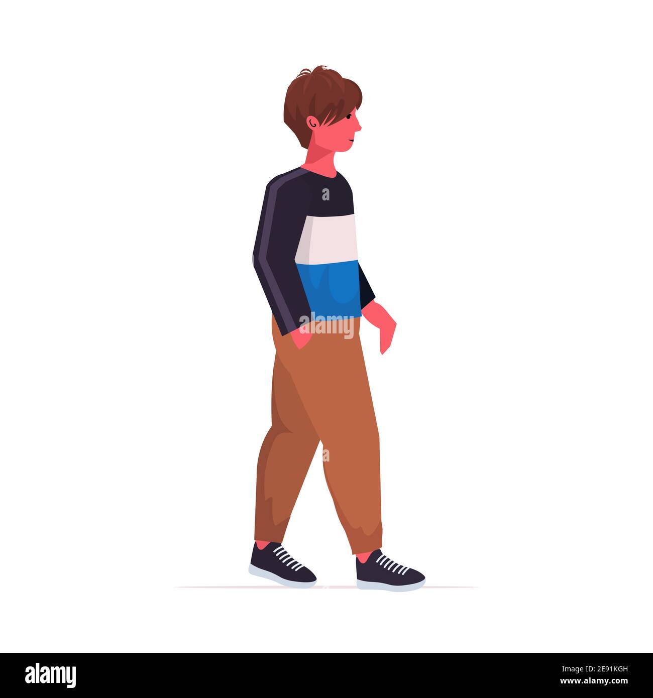 beautiful boy cute child standing pose male cartoon character full ...