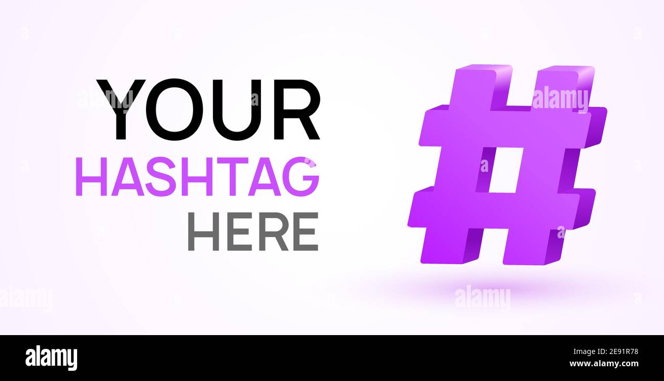 Hashtag vector 3d icon. Social hash tag design symbol for media logo Stock Vector Image & Art