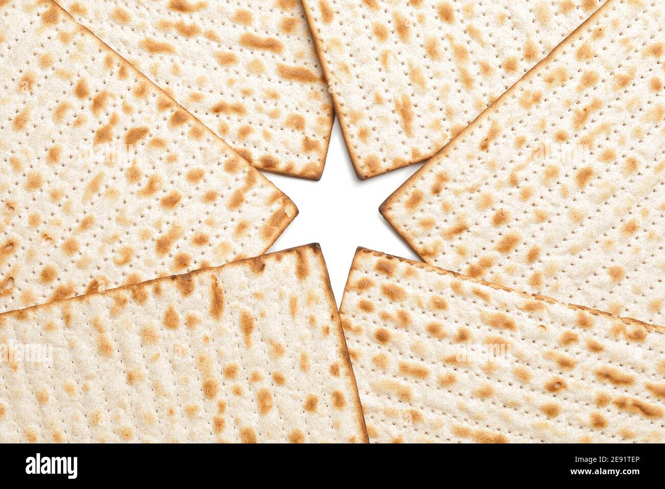 Jewish flatbread matza for Passover on white background Stock Photo Alamy