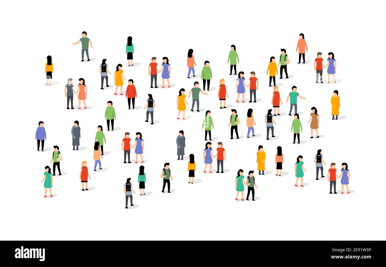 Vector people group crowd social team large person together people network communication Stock Vector