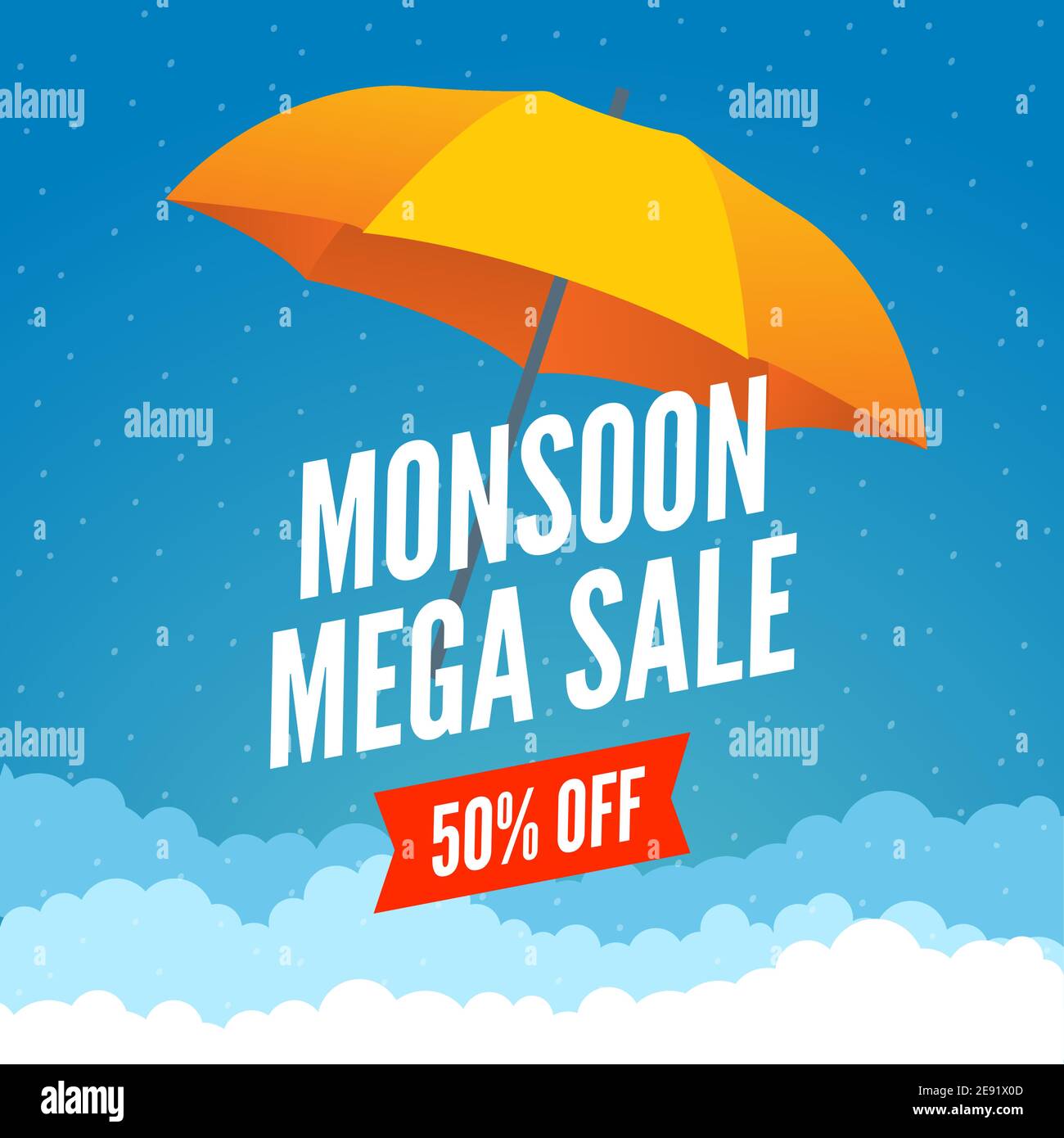 Monsoon sale offer rain season background. Rainy monsoon promotion