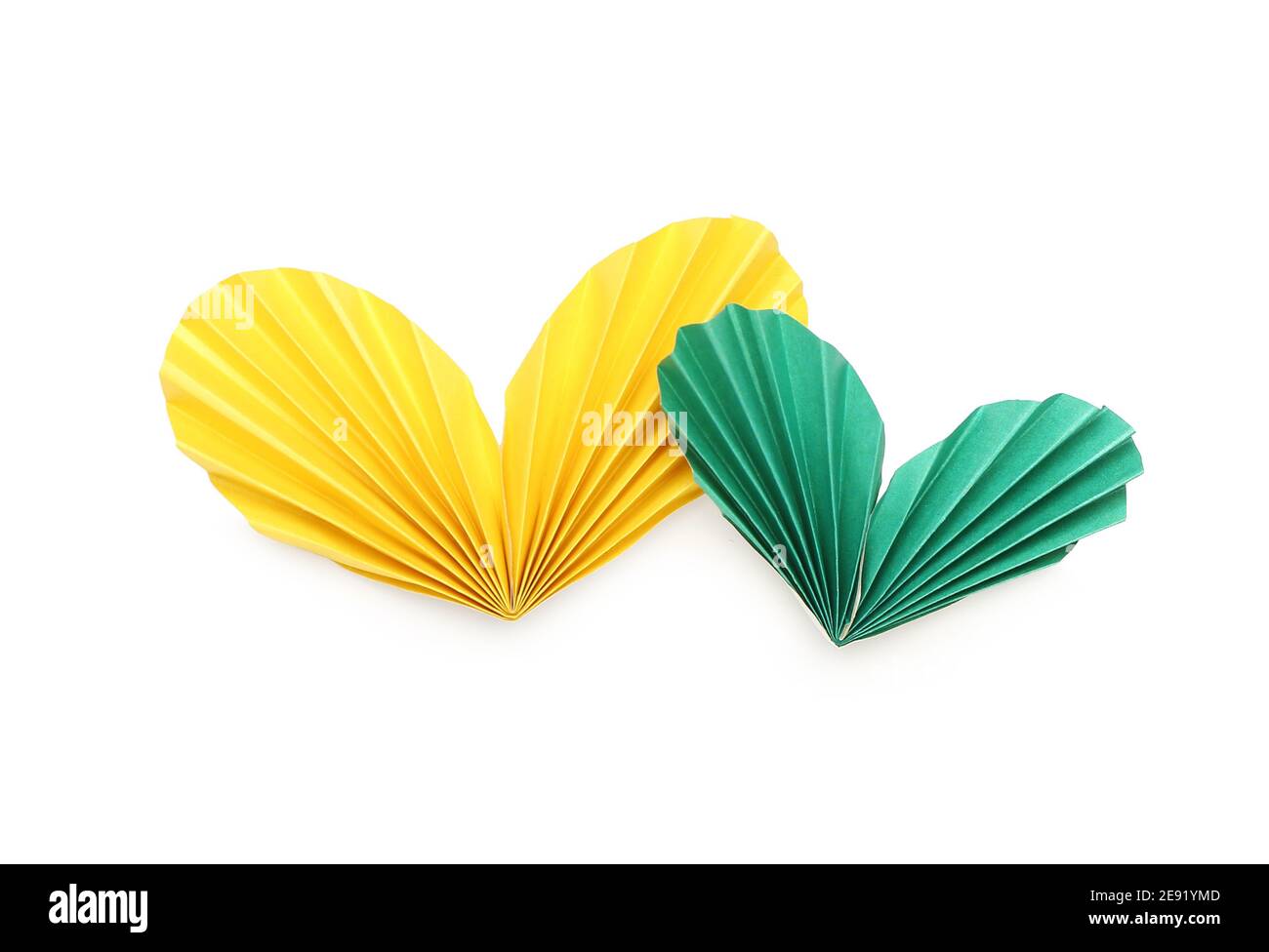 Paper hearts on white background Stock Photo Alamy