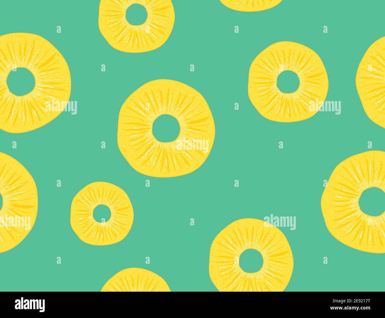 Vector pineapple seamless pattern slice illustration. Fruit pineapple tropical background Stock Vector