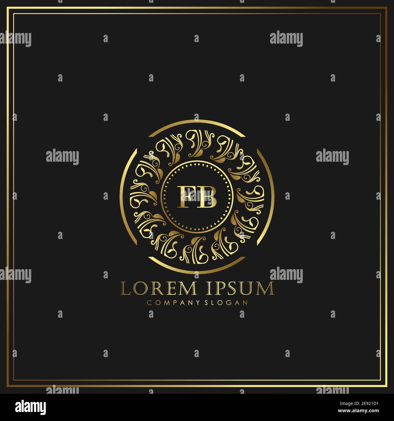 FB Initial Letter Luxury Logo template in vector for Restaurant ...