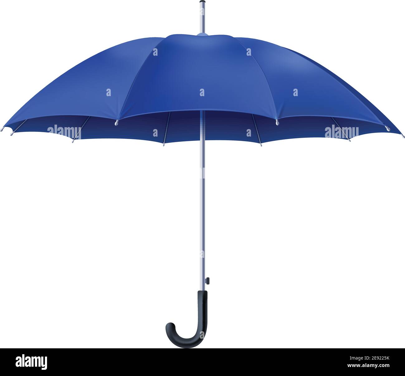 Realistic open blue umbrella isolated on white background vector ...