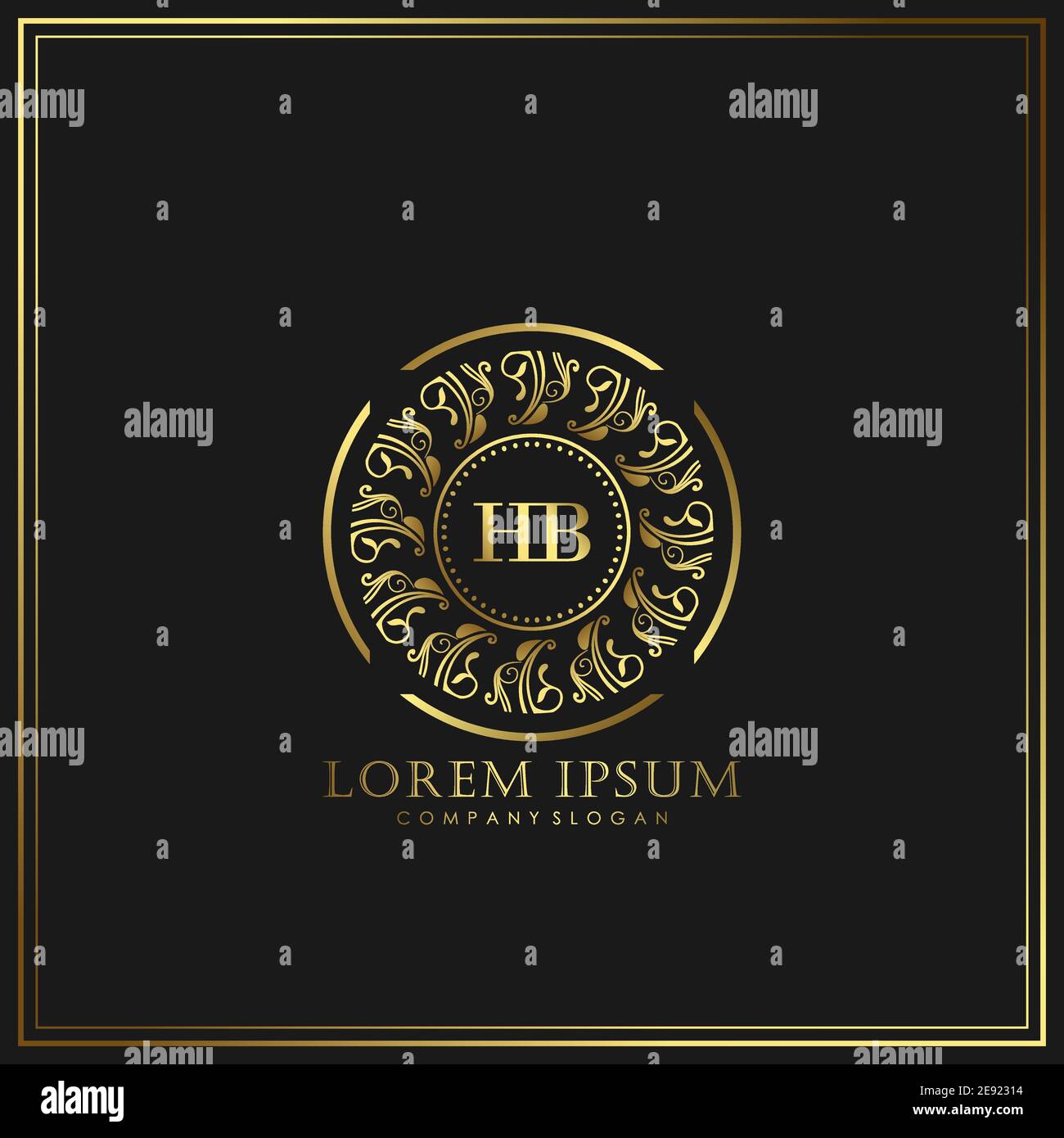 HB Initial Letter Luxury Logo template in vector for Restaurant ...