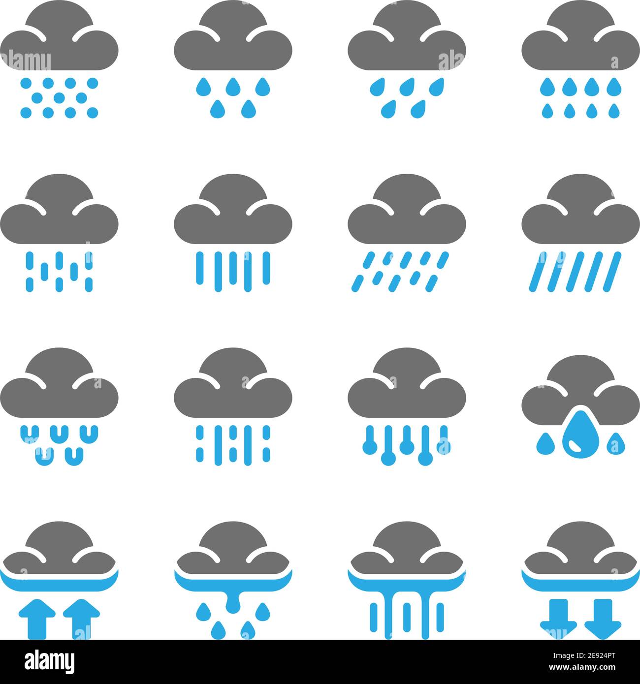 rainy cloud icon set,vector and illustration Stock Vector