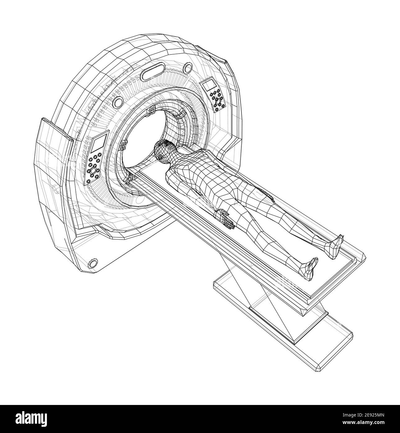 MRI machine scanning patient inside. Vector Stock Vector Image & Art Alamy