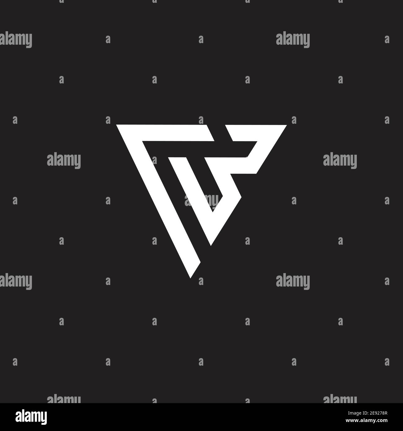 abstract letter rw triangle geometric line logo vector Stock Vector