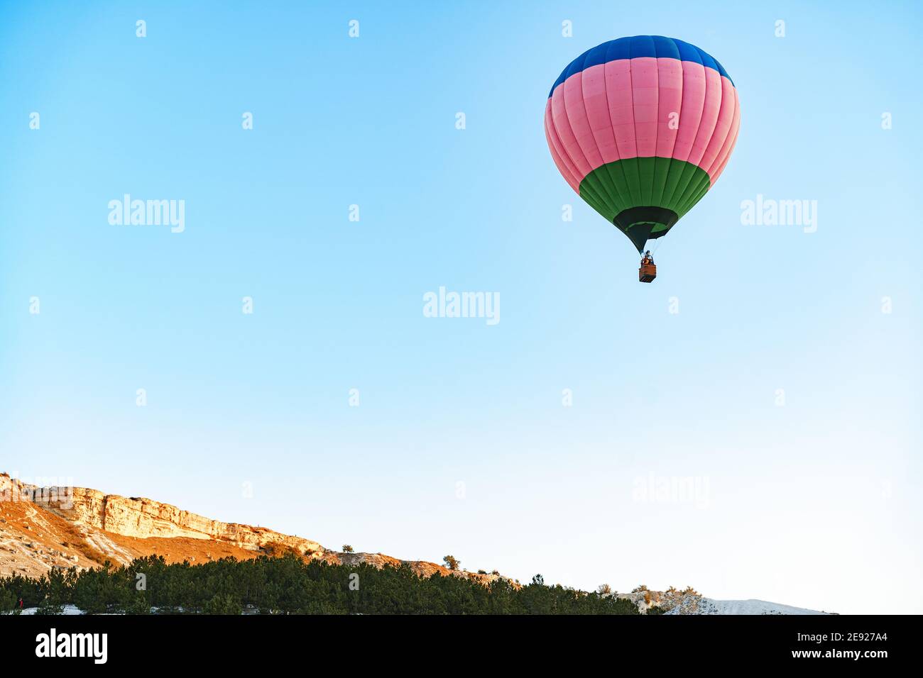 Hot air balloon flying in the sky Stock Photo - Alamy
