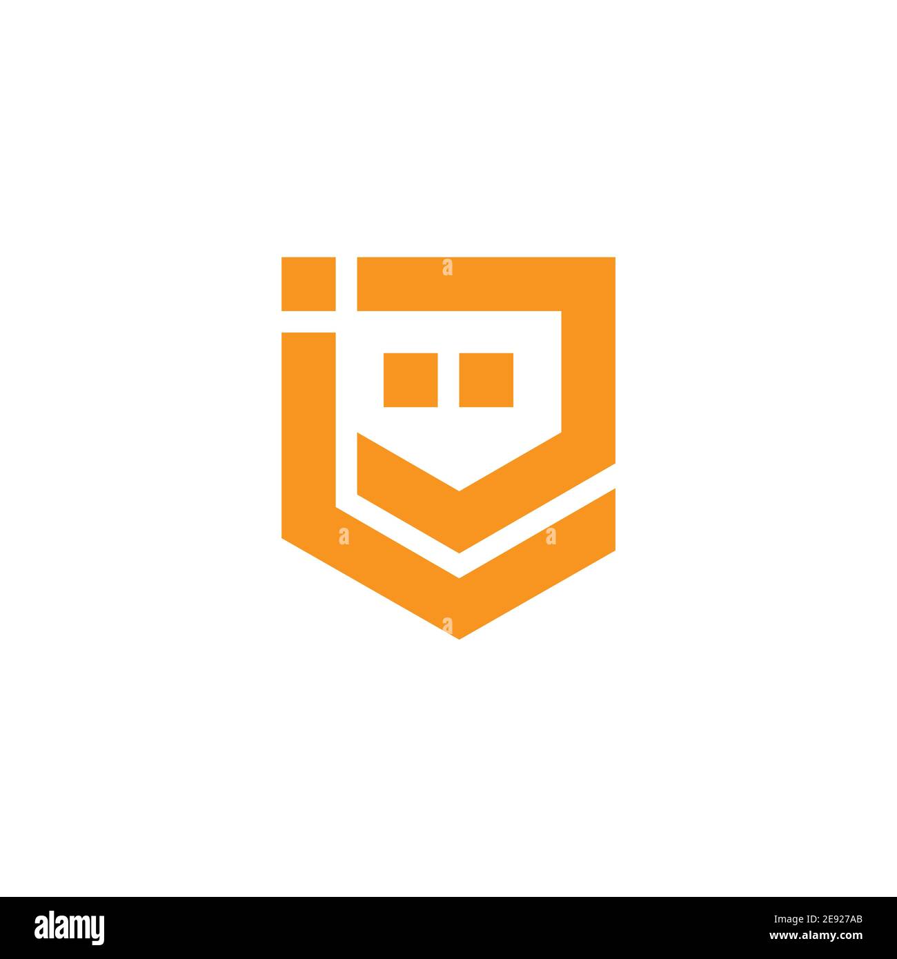 letter ie simple line dots geometric logo vector Stock Vector