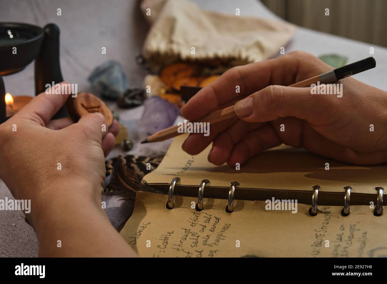 working with runes recording values Stock Photo - Alamy