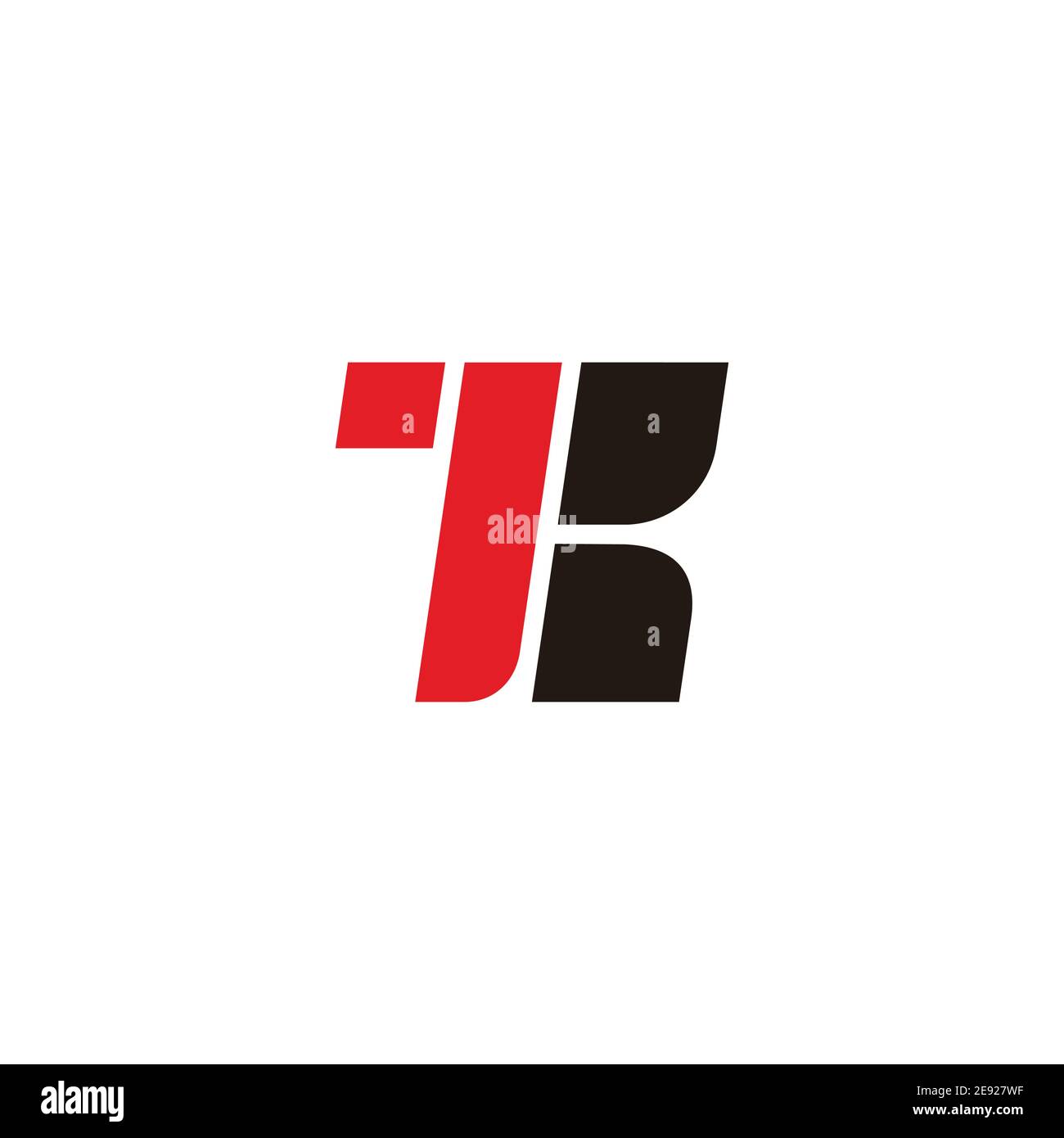 simple curves letter kr flat geometric logo vector Stock Vector