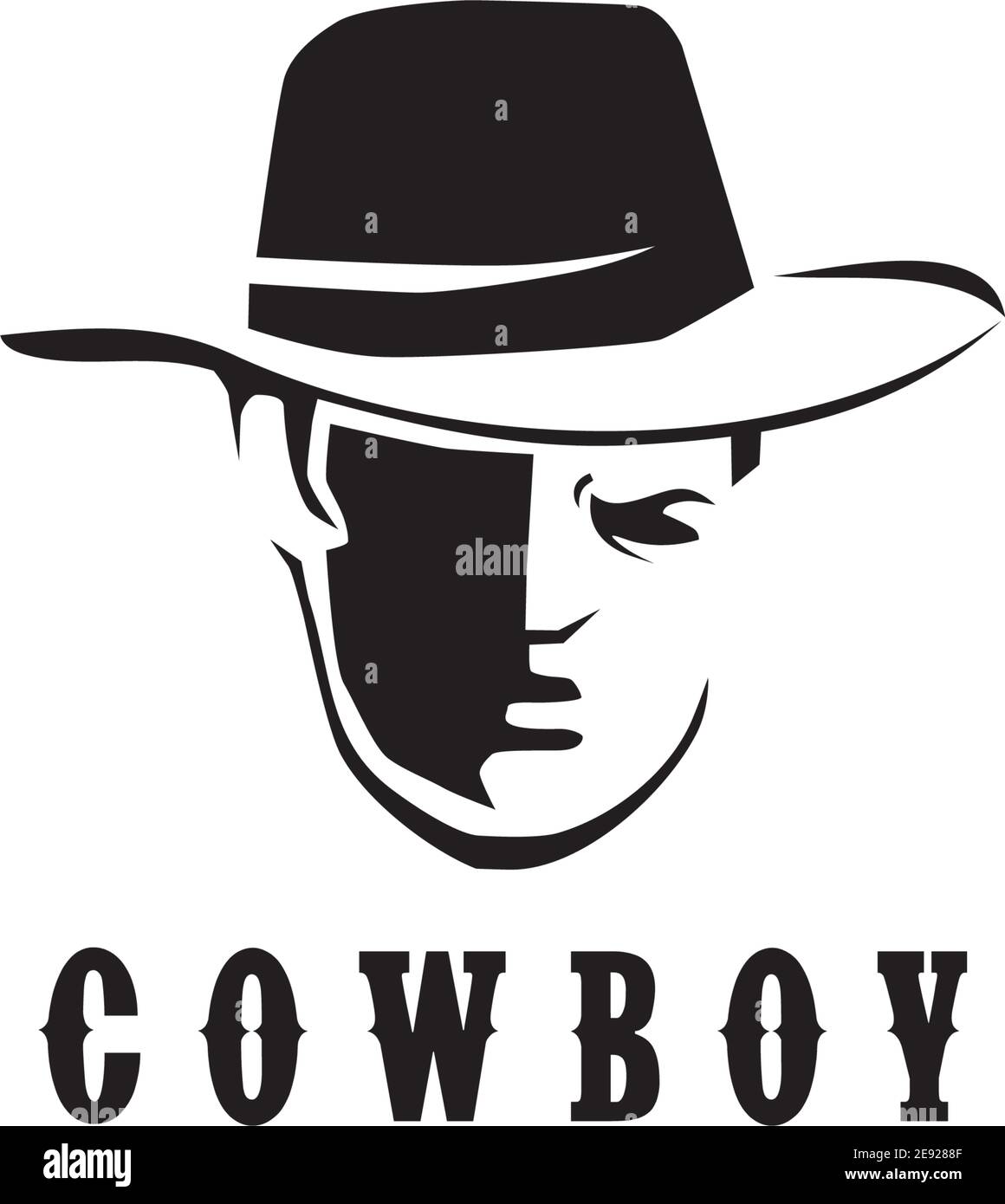 Cowboy logo design vector illustration template Stock Vector