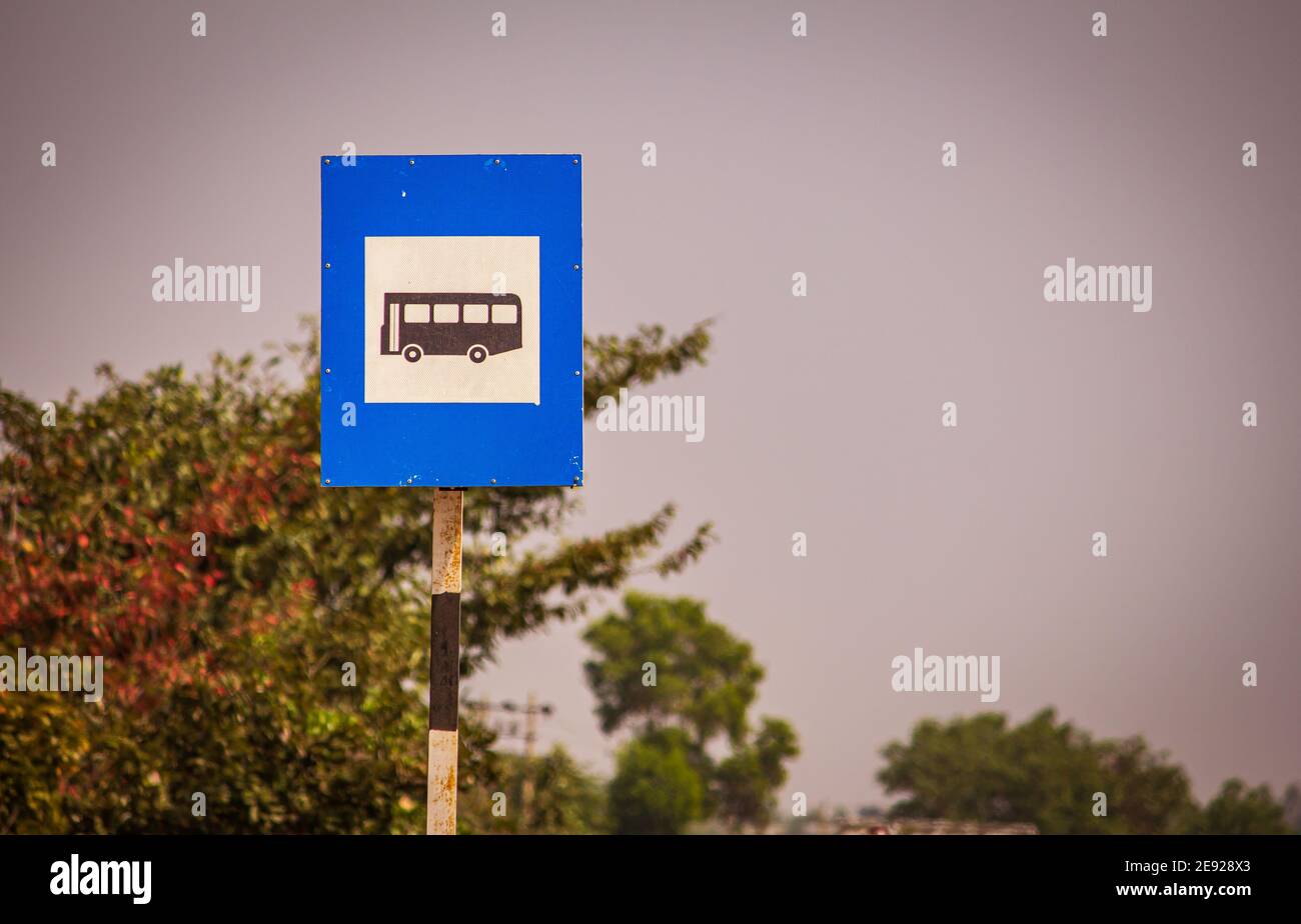 Bus stop sign pole post hi-res stock photography and images - Alamy