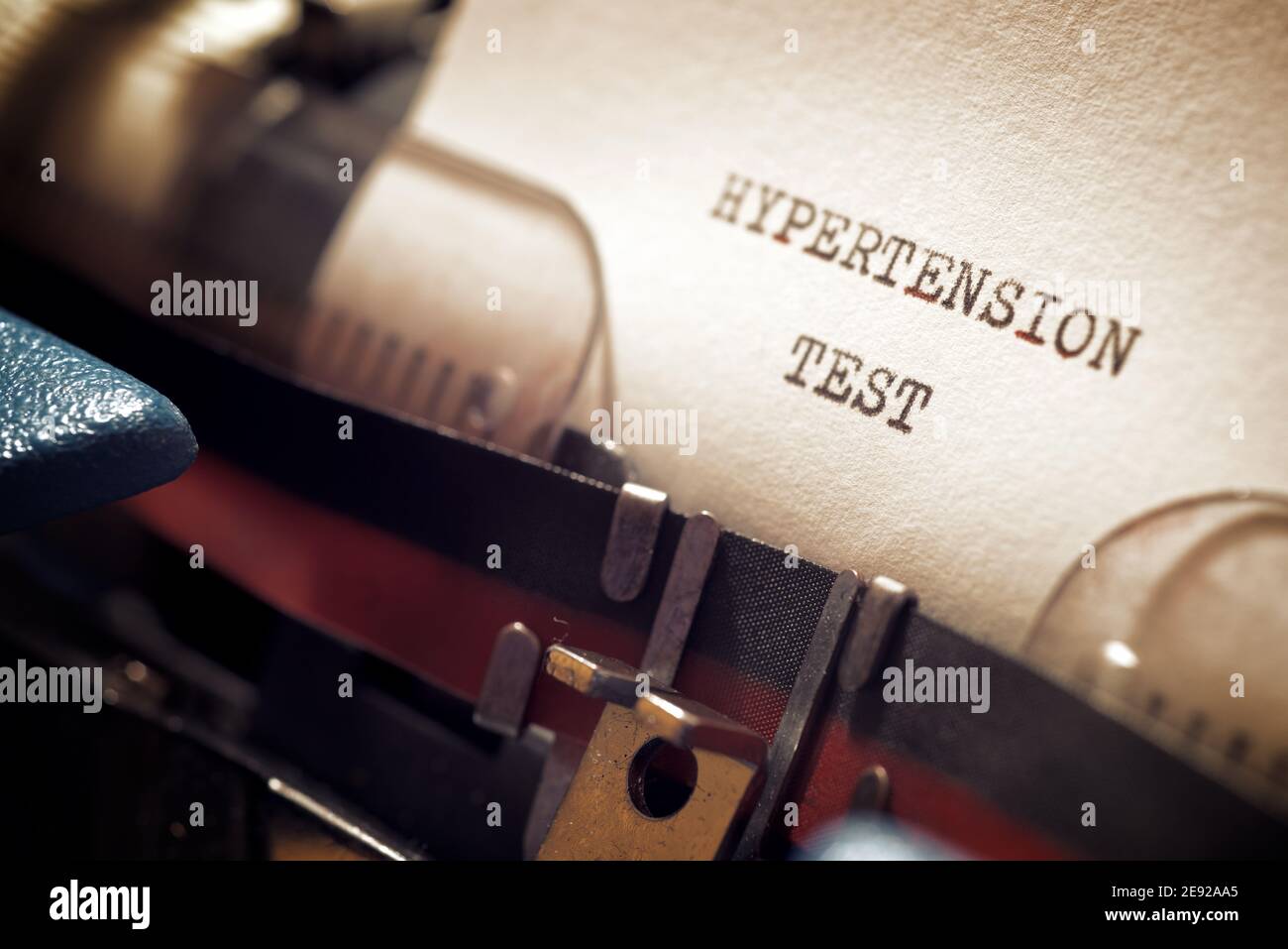 Hypertension test phrase written with a typewriter Stock Photo - Alamy