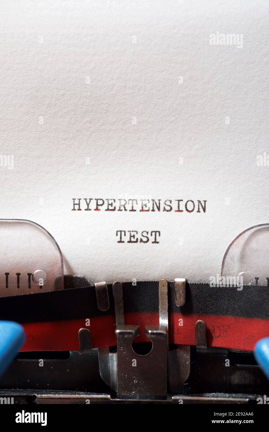 Hypertension test phrase written with a typewriter Stock Photo - Alamy