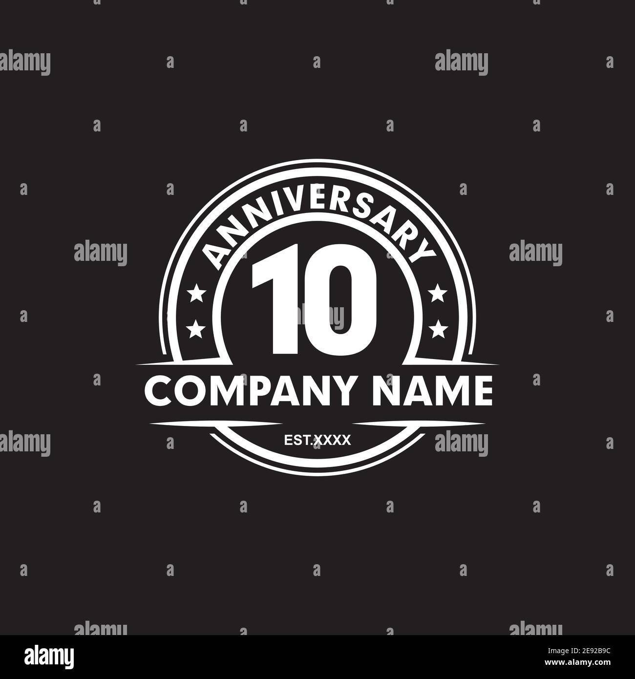 10th year anniversary emblem logo icon design vector template Stock Vector