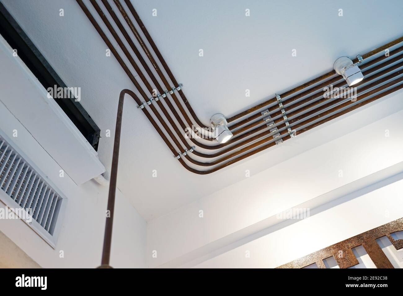 Interior industrial design and decoration decorated with metal