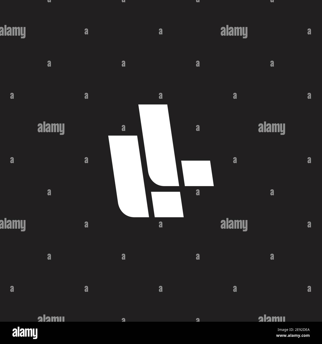 simple geometric letter ll line logo vector Stock Vector