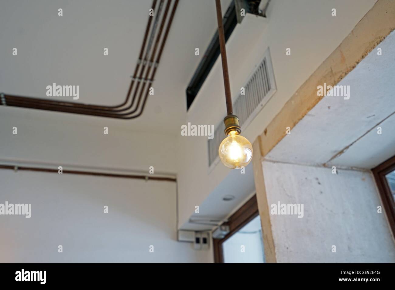 Interior industrial design and decoration decorated with metal