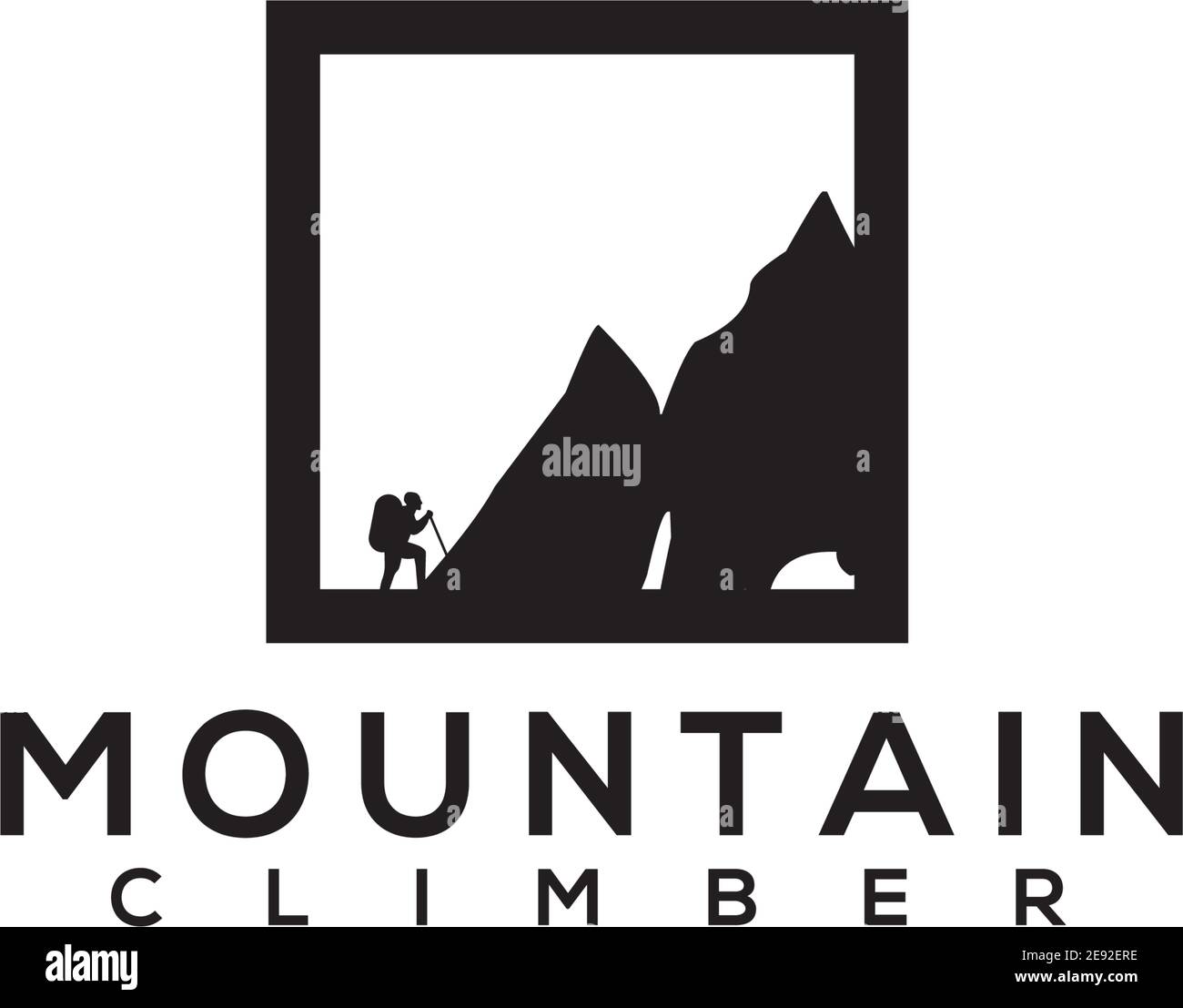 Rock climbing logo man climb hi-res stock photography and images - Alamy