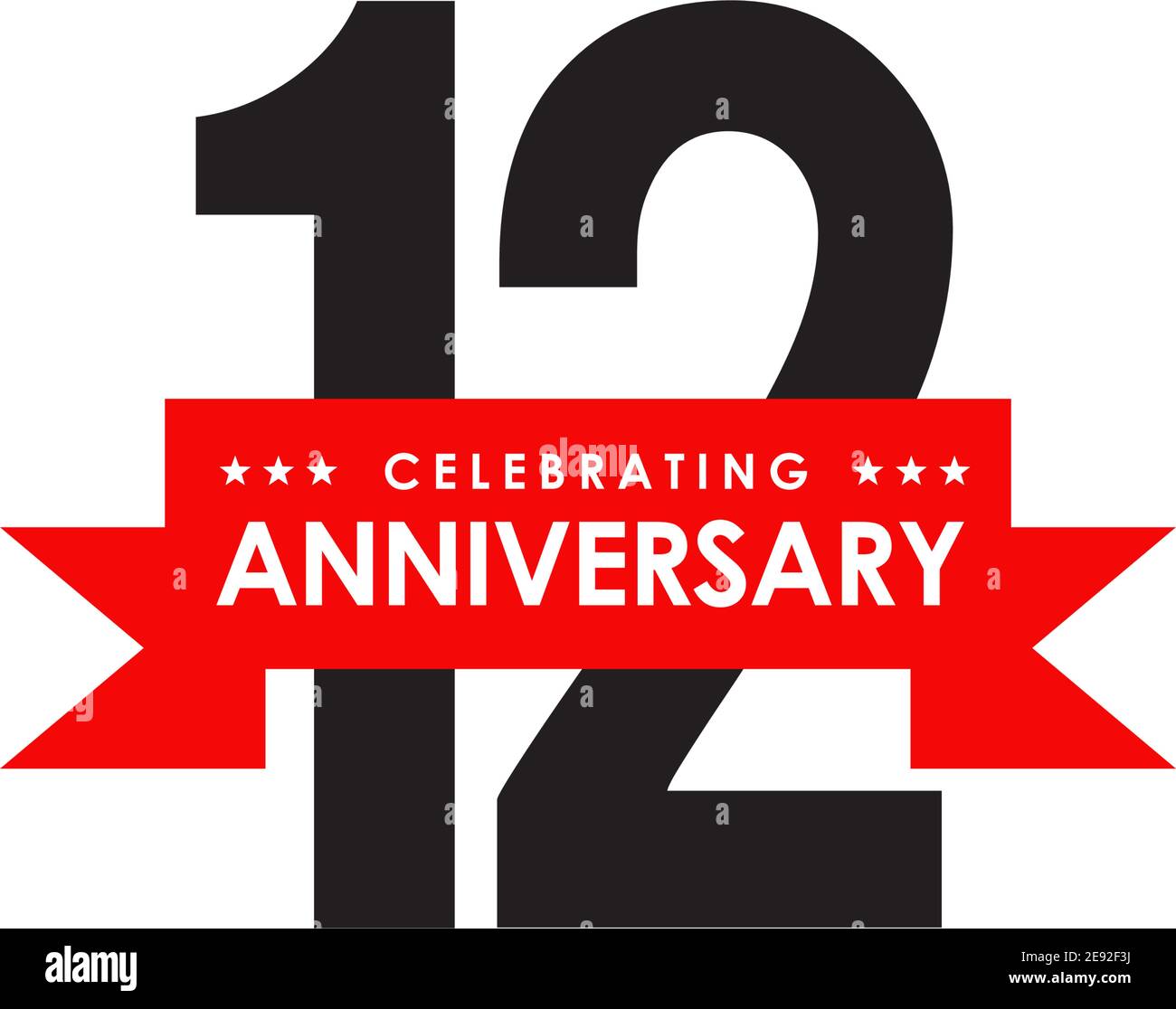 12th year anniversary emblem logo design template Vector Image