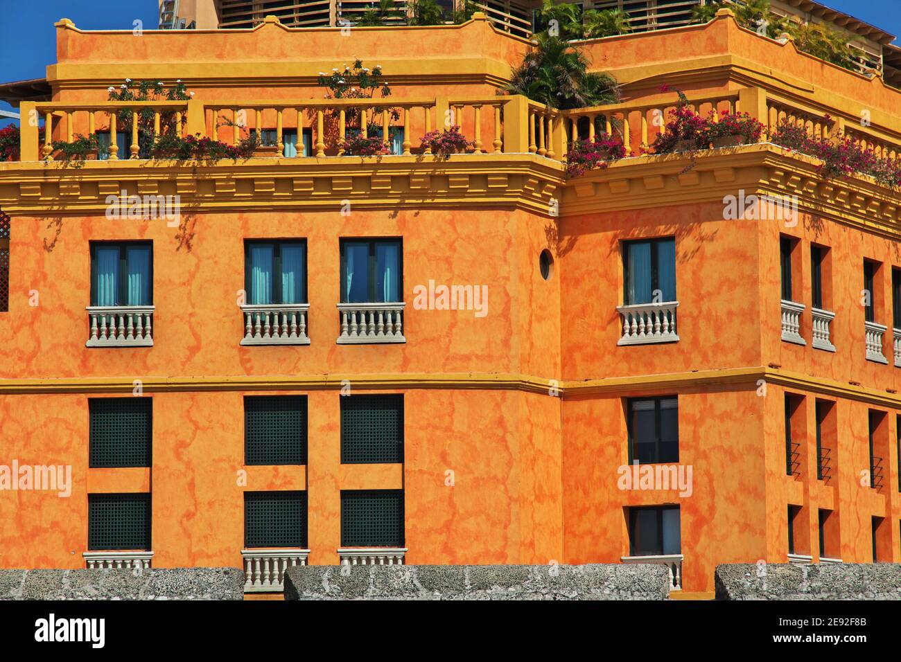 The vintage house in Cartagena, Colombia, South America Stock Photo