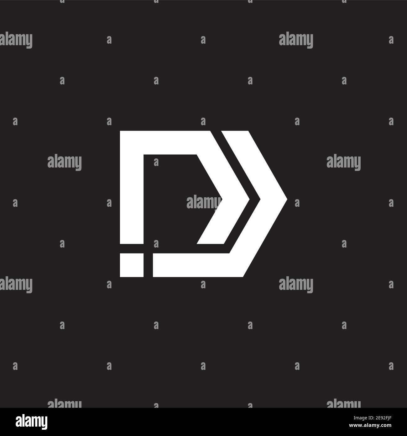 simple geometric stripes line letter dd logo vector Stock Vector