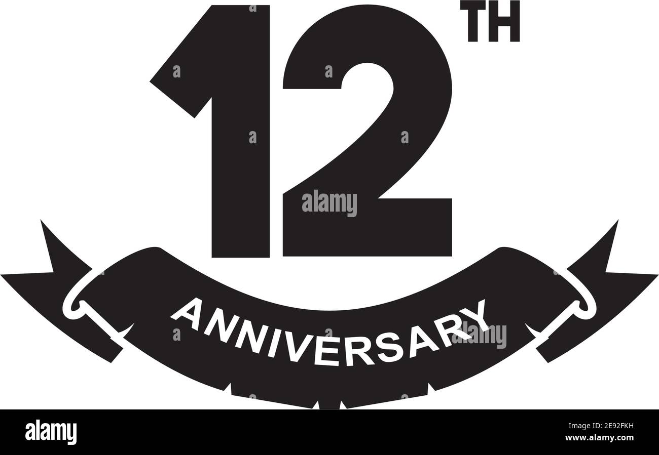Template Number 12th Anniversary Celebrating Classic Logo Vector  Illustration Royalty Free SVG, Cliparts, Vectors, and Stock Illustration.  Image 84633190.