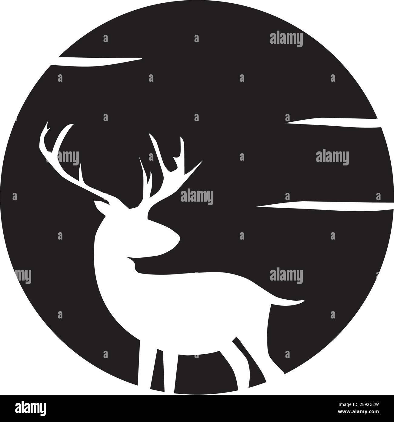 Deer hunter icon logo design vector template illustration Stock Vector