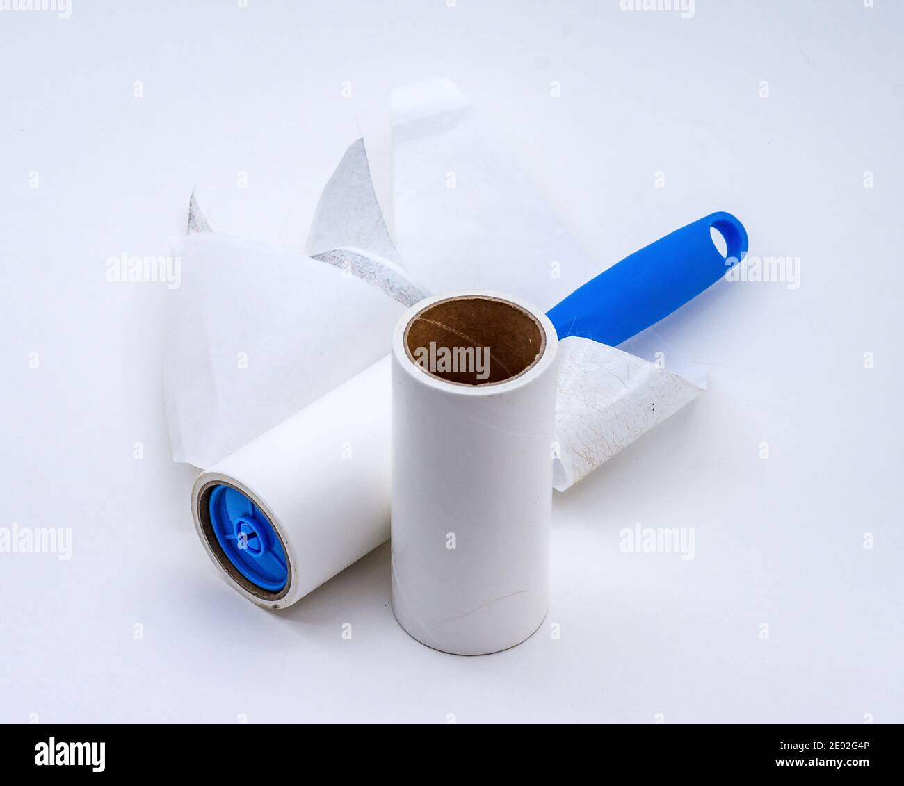 roller for cleaning clothes from wool, pet hair on clothes, Roller cleans clothes Stock Photo